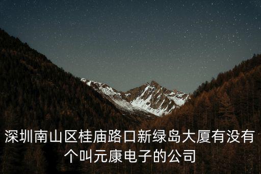 深圳南山區(qū)桂廟路口新綠島大廈有沒有個(gè)叫元康電子的公司