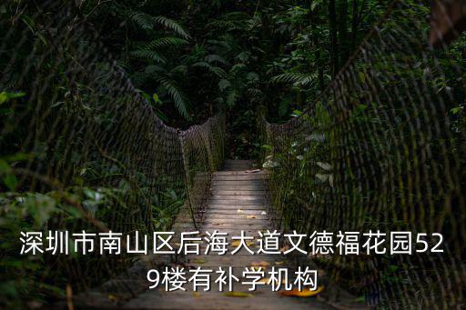 深圳市南山區后海大道文德?；▓@529樓有補學機構
