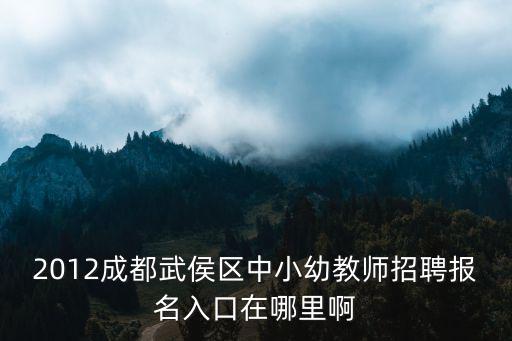 2012成都武侯區(qū)中小幼教師招聘報(bào)名入口在哪里啊