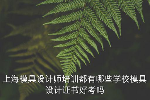 上海模具設計師培訓都有哪些學校模具設計證書好考嗎