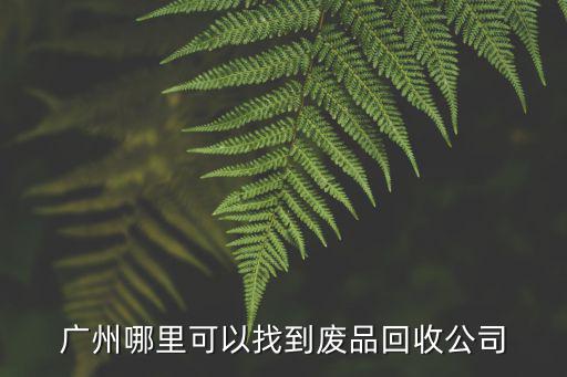 廣州哪里可以找到廢品回收公司