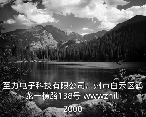 至力電子科技有限公司廣州市白云區鶴龍一橫路138號 wwwzhili2000