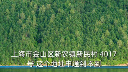 上海市金山區(qū)新農(nóng)鎮(zhèn)新民村 4017號(hào) 這個(gè)地址申通到不到