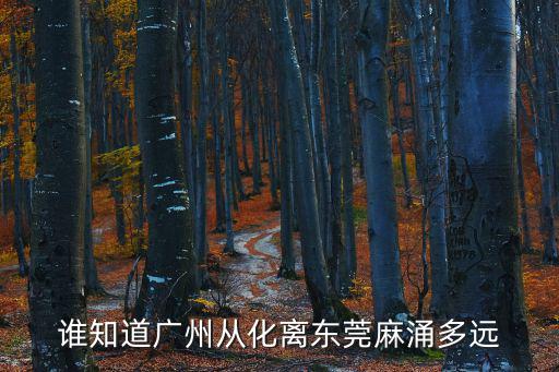 誰知道廣州從化離東莞麻涌多遠