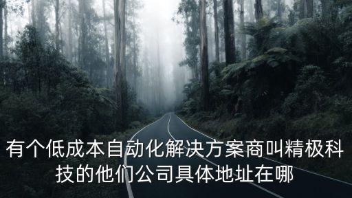 深圳市寶科自動(dòng)化，有個(gè)低成本自動(dòng)化解決方案商叫精極科技的他們公司具體地址在哪