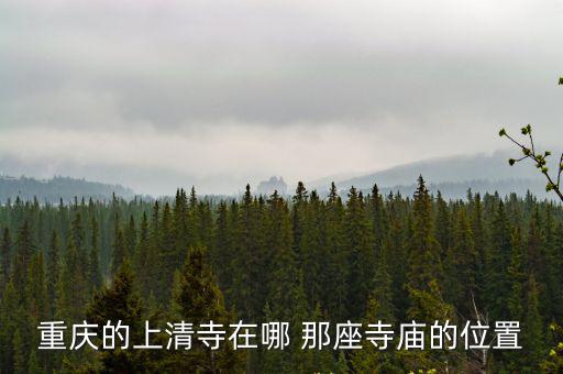 重慶的上清寺在哪 那座寺廟的位置