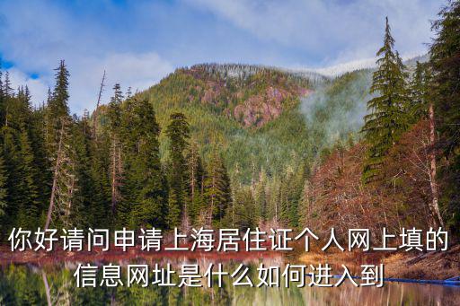 你好請問申請上海居住證個(gè)人網(wǎng)上填的信息網(wǎng)址是什么如何進(jìn)入到