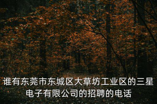 誰有東莞市東城區(qū)大草坊工業(yè)區(qū)的三星電子有限公司的招聘的電話