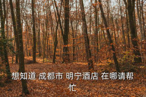 想知道 成都市 明寧酒店 在哪請(qǐng)幫忙