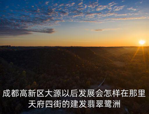 成都高新區大源以后發展會怎樣在那里天府四街的建發翡翠鷺洲