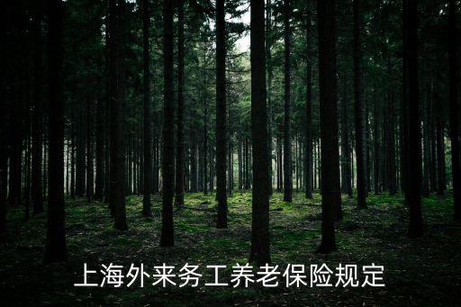 上海市佘山鎮養老，上海外來務工養老保險規定