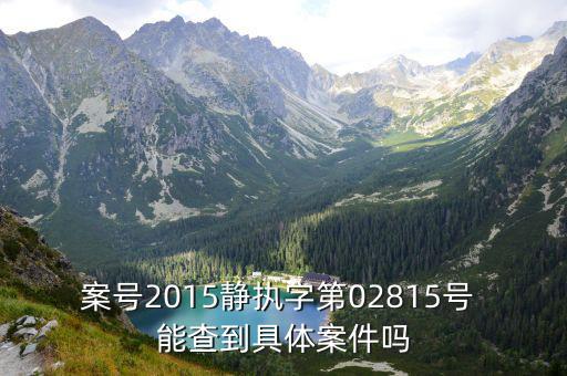案號2015靜執字第02815號 能查到具體案件嗎