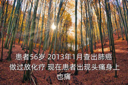 患者56歲 2013年1月查出肺癌 做過放化療 現在患者出現頭痛身上也痛