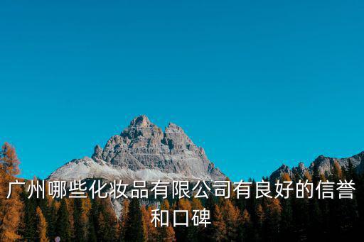 廣州哪些化妝品有限公司有良好的信譽和口碑