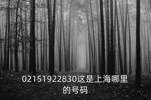 02151922830這是上海哪里的號碼