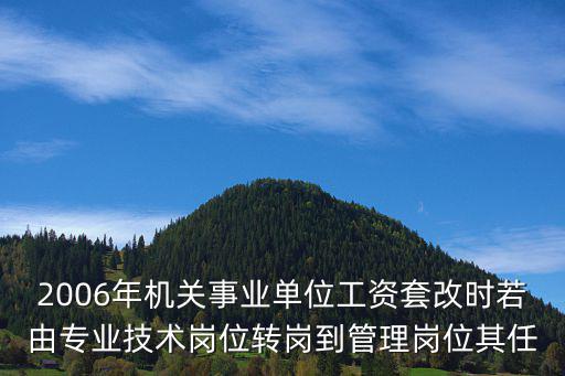 2006年機關事業單位工資套改時若由專業技術崗位轉崗到管理崗位其任