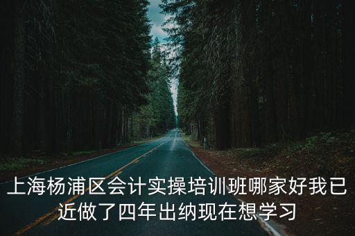 上海楊浦區會計實操培訓班哪家好我已近做了四年出納現在想學習