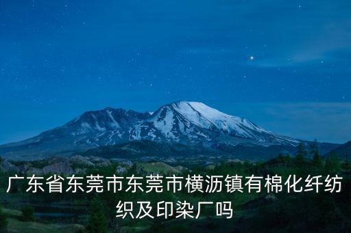 廣東省東莞市東莞市橫瀝鎮有棉化纖紡織及印染廠嗎