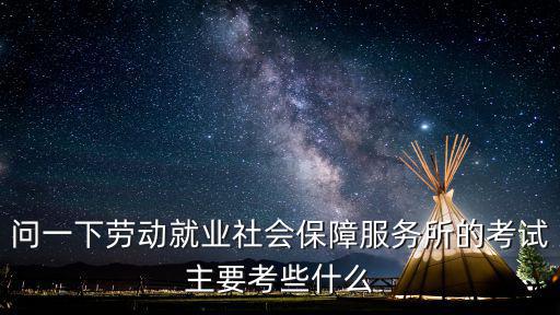 問一下勞動就業社會保障服務所的考試主要考些什么