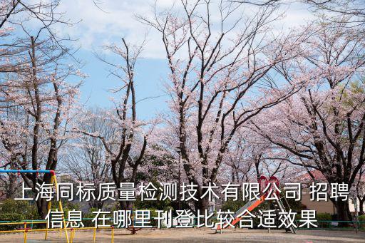 上海同標質(zhì)量檢測技術有限公司 招聘信息 在哪里刊登比較合適效果