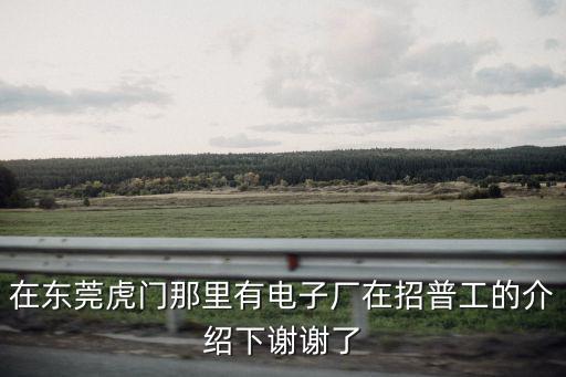 在東莞虎門那里有電子廠在招普工的介紹下謝謝了