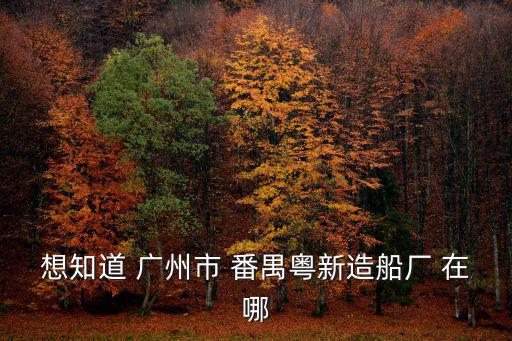 想知道 廣州市 番禺粵新造船廠 在哪