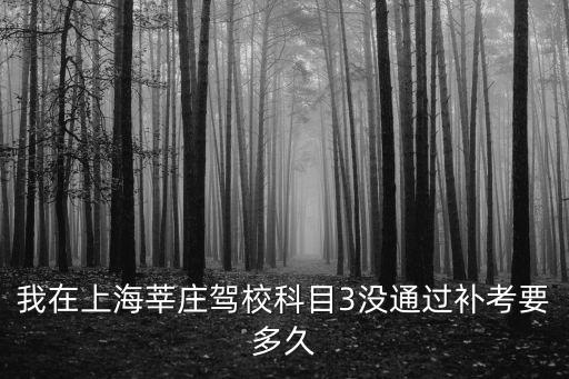 我在上海莘莊駕校科目3沒通過補(bǔ)考要多久