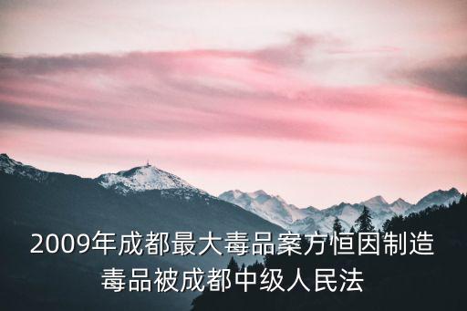 2009年成都最大毒品案方恒因制造毒品被成都中級人民法