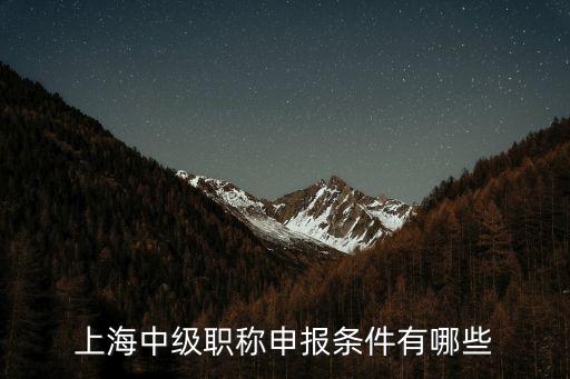 上海中級職稱申報條件有哪些