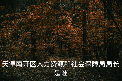 天津南開區人力資源和社會保障局局長是誰