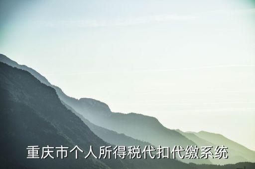 重慶市個人所得稅代扣代繳系統(tǒng)