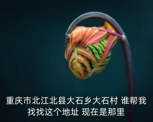 重慶市北江北縣大石鄉(xiāng)大石村 誰幫我找找這個(gè)地址 現(xiàn)在是那里