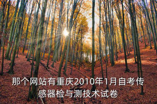 那個網站有重慶2010年1月自考傳感器檢與測技術試卷