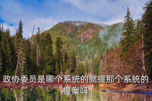 上海市政協提案委員會，政協委員是哪個系統的就提那個系統的提案嗎