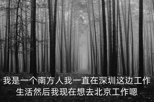 我是一個南方人我一直在深圳這邊工作生活然后我現在想去北京工作嗯