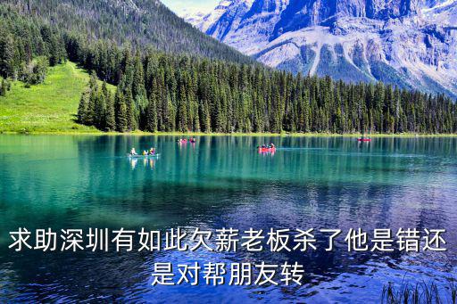 求助深圳有如此欠薪老板殺了他是錯還是對幫朋友轉