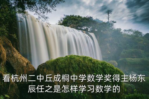 看杭州二中丘成桐中學(xué)數(shù)學(xué)獎得主楊東辰任之是怎樣學(xué)習(xí)數(shù)學(xué)的