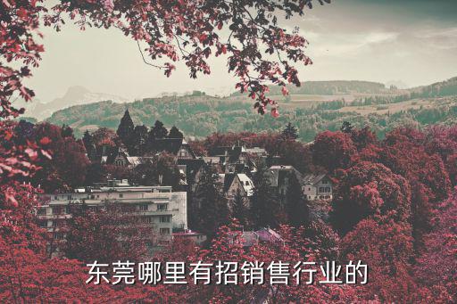 東莞哪里有招銷售行業的