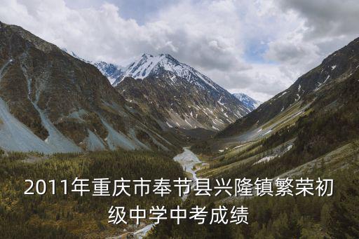 2011年重慶市奉節(jié)縣興隆鎮(zhèn)繁榮初級中學中考成績