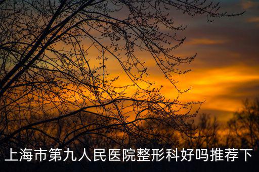 上海市第九人民醫院整形科好嗎推薦下