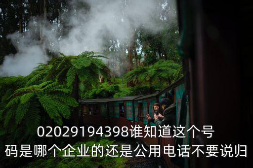02029194398誰知道這個號碼是哪個企業(yè)的還是公用電話不要說歸