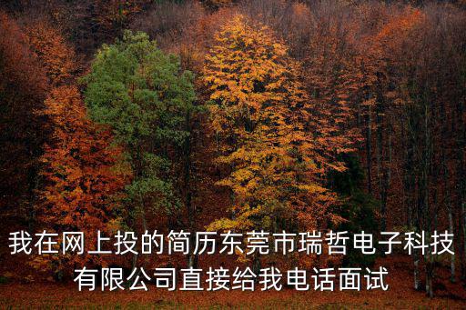 我在網(wǎng)上投的簡(jiǎn)歷東莞市瑞哲電子科技有限公司直接給我電話面試