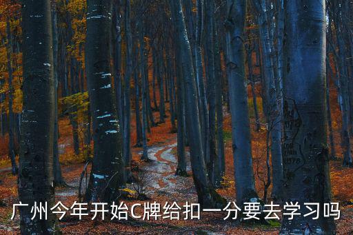 廣州今年開始C牌給扣一分要去學習嗎
