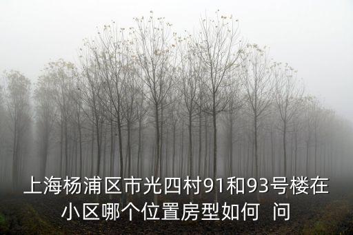 上海楊浦區市光四村91和93號樓在小區哪個位置房型如何  問