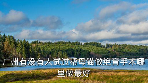 廣州有沒有人試過幫母貓做絕育手術(shù)哪里做最好
