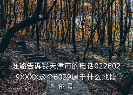 誰(shuí)能告訴我天津市的電話0226029XXXX這個(gè)6029屬于什么地段的號(hào)