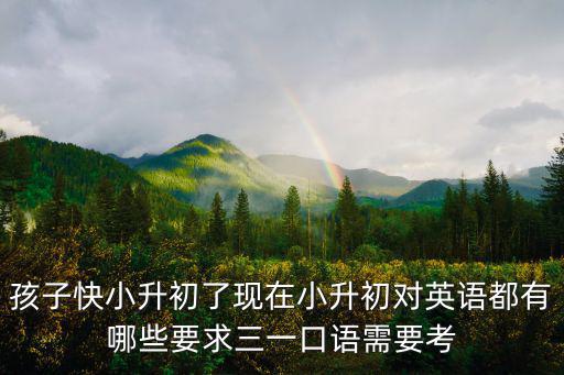 孩子快小升初了現在小升初對英語都有哪些要求三一口語需要考