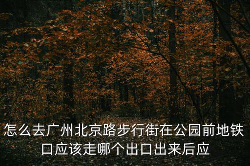 怎么去廣州北京路步行街在公園前地鐵口應(yīng)該走哪個出口出來后應(yīng)