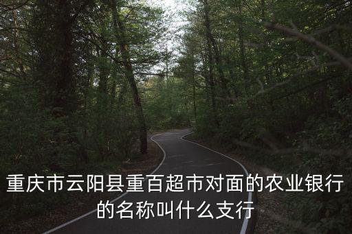 重慶市云陽縣重百超市對面的農業銀行的名稱叫什么支行