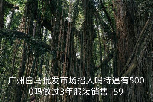 廣州白馬批發市場招人嗎待遇有5000嗎做過3年服裝銷售159